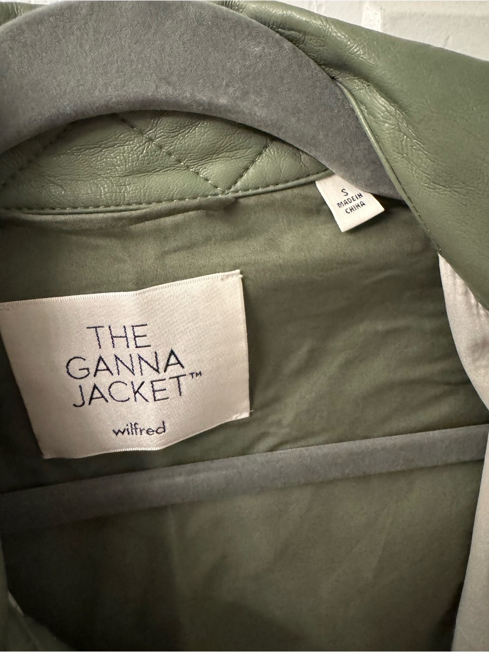 Wilfred Olive Green Faux Leather Shirt Ganna Jacket - Picture 6 of 6